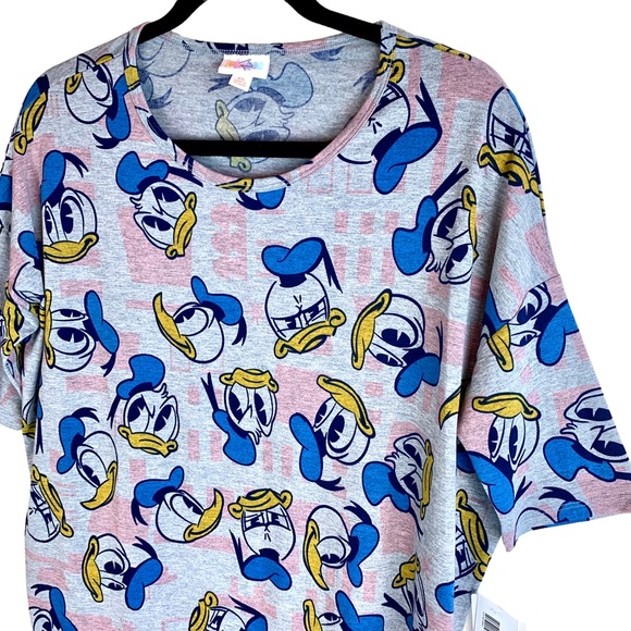 LuLaRoe Disney Collaboration Irma Tunic High Low Top Donald Duck Faces Print - Picture 4 of 10